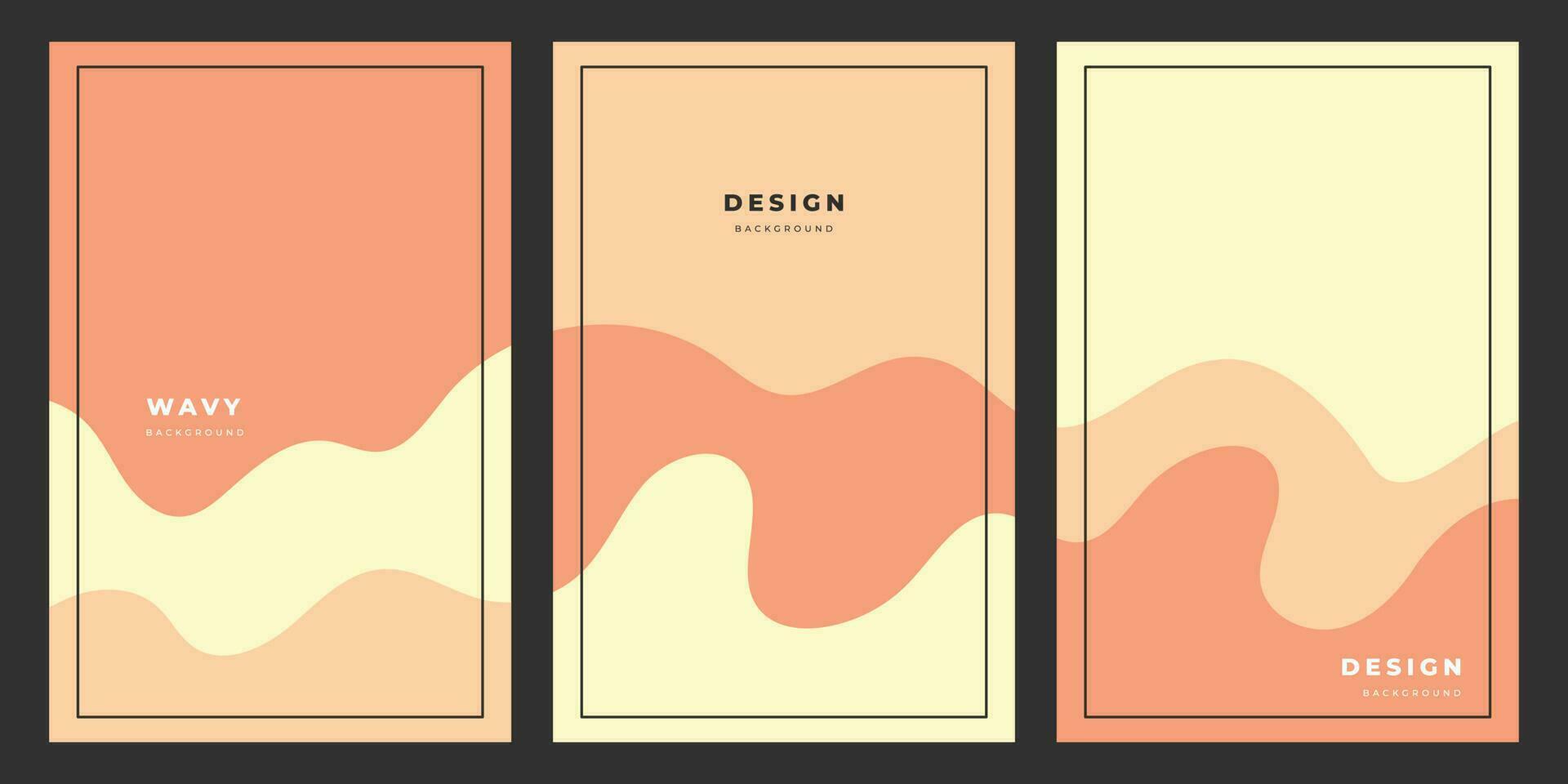 Wavy layer portrait background template copy space. Monochrome colour fluid backdrop template for poster, banner, brochure, pamphlet, card, leaflet, cover, or booklet. vector