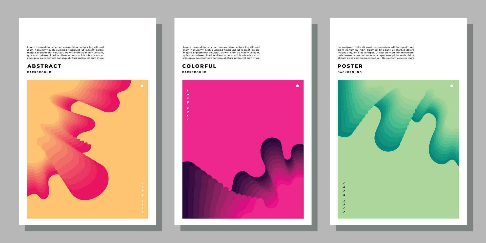 Abstract fluid portrait background template copy space set for poster ...