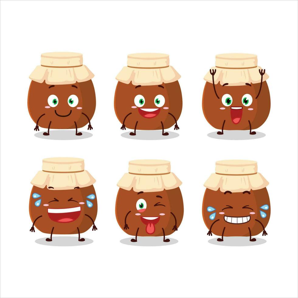 dibujos animados personaje de marrón miel tarro con sonrisa expresión vector