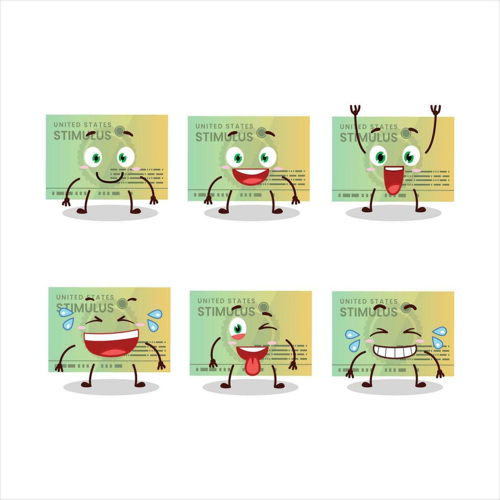 dibujos animados personaje de estímulo cheque con sonrisa expresión vector