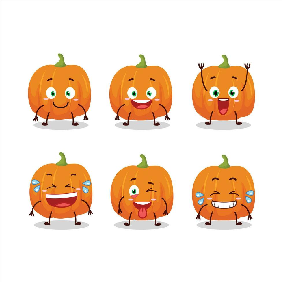 dibujos animados personaje de naranja calabaza con sonrisa expresión vector