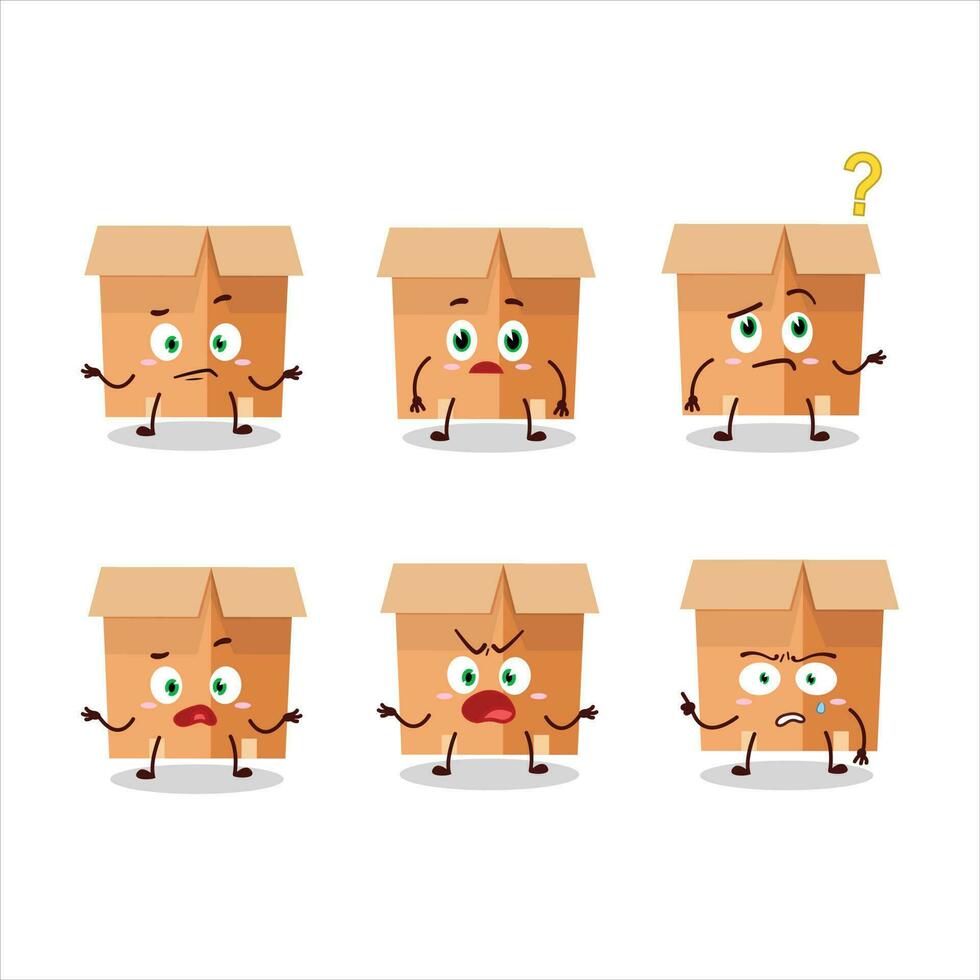 Cartoon character of office boxes with what expression vector
