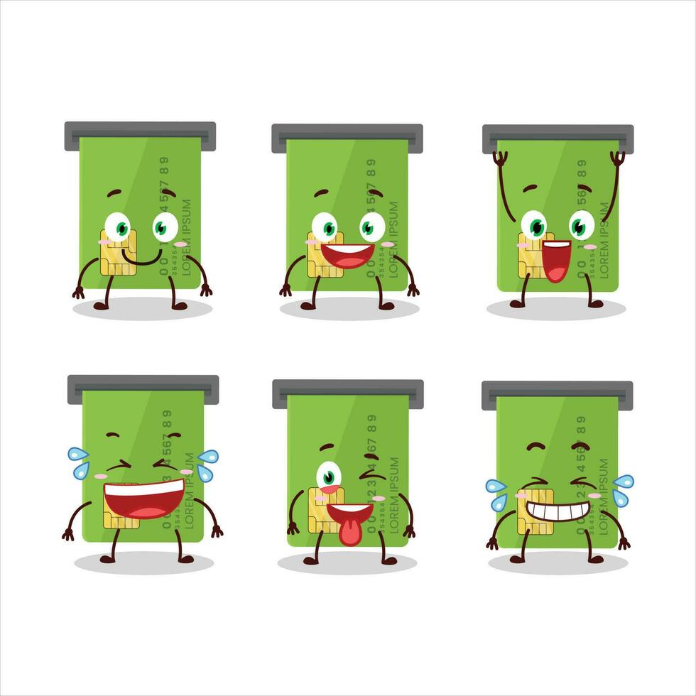 dibujos animados personaje de Cajero automático tarjeta espacio con sonrisa expresión vector