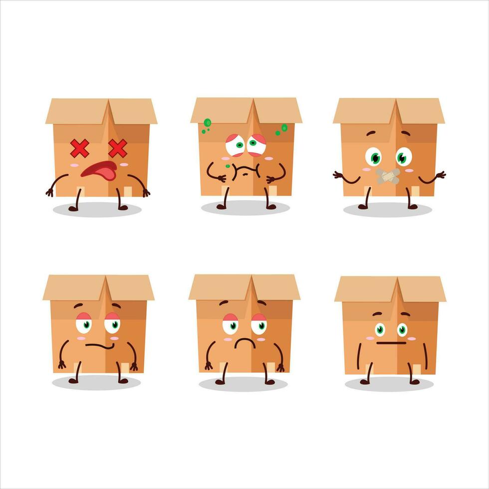 Office boxes cartoon character with nope expression vector