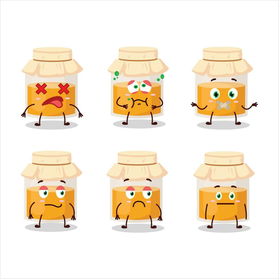 White honey jar cartoon character with nope expression vector