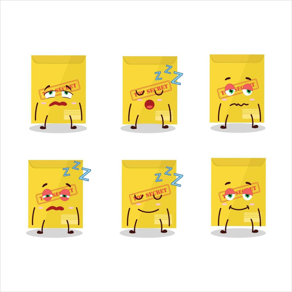 Cartoon character of secret document with sleepy expression vector