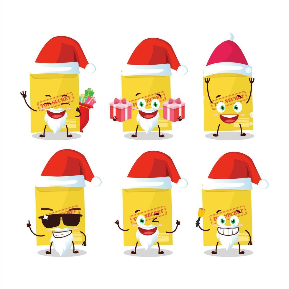 Santa Claus emoticons with secret document cartoon character vector
