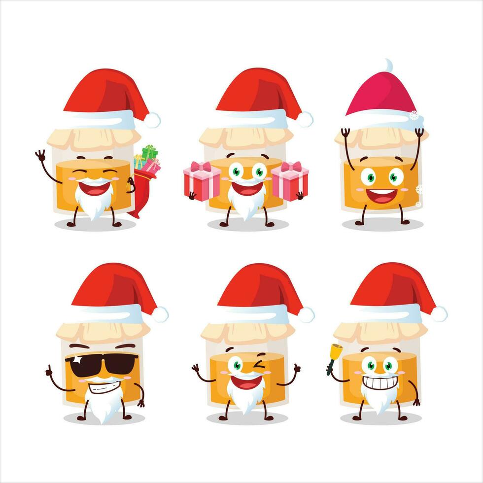 Santa Claus emoticons with white honey jar cartoon character vector