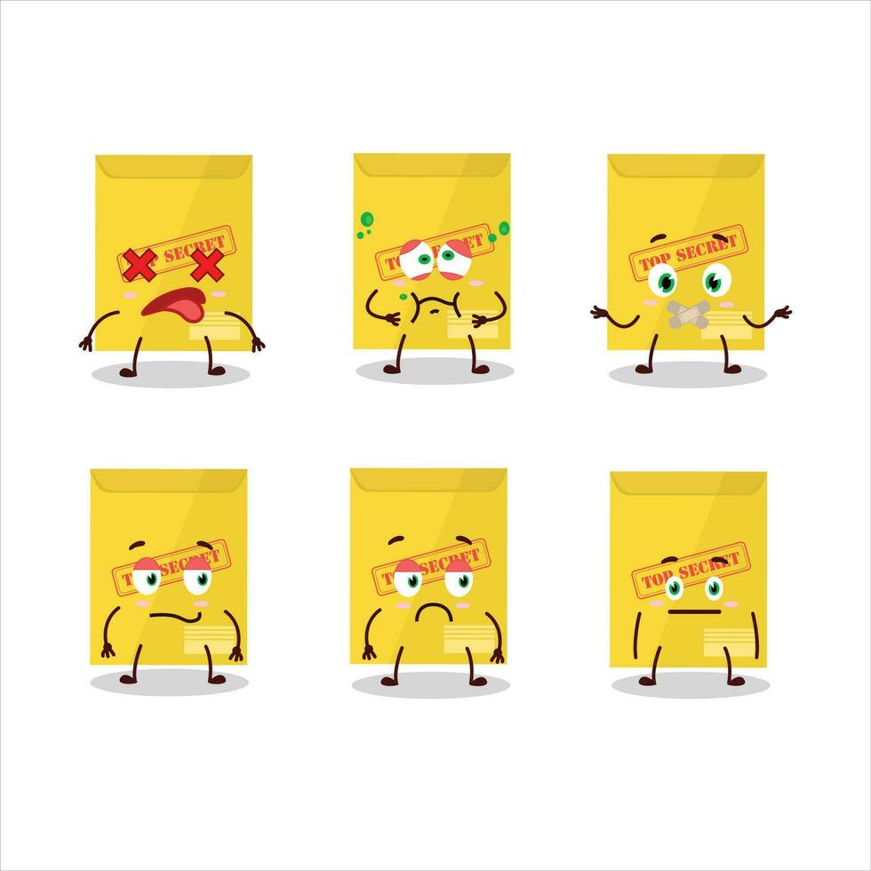 Secret document cartoon character with nope expression vector