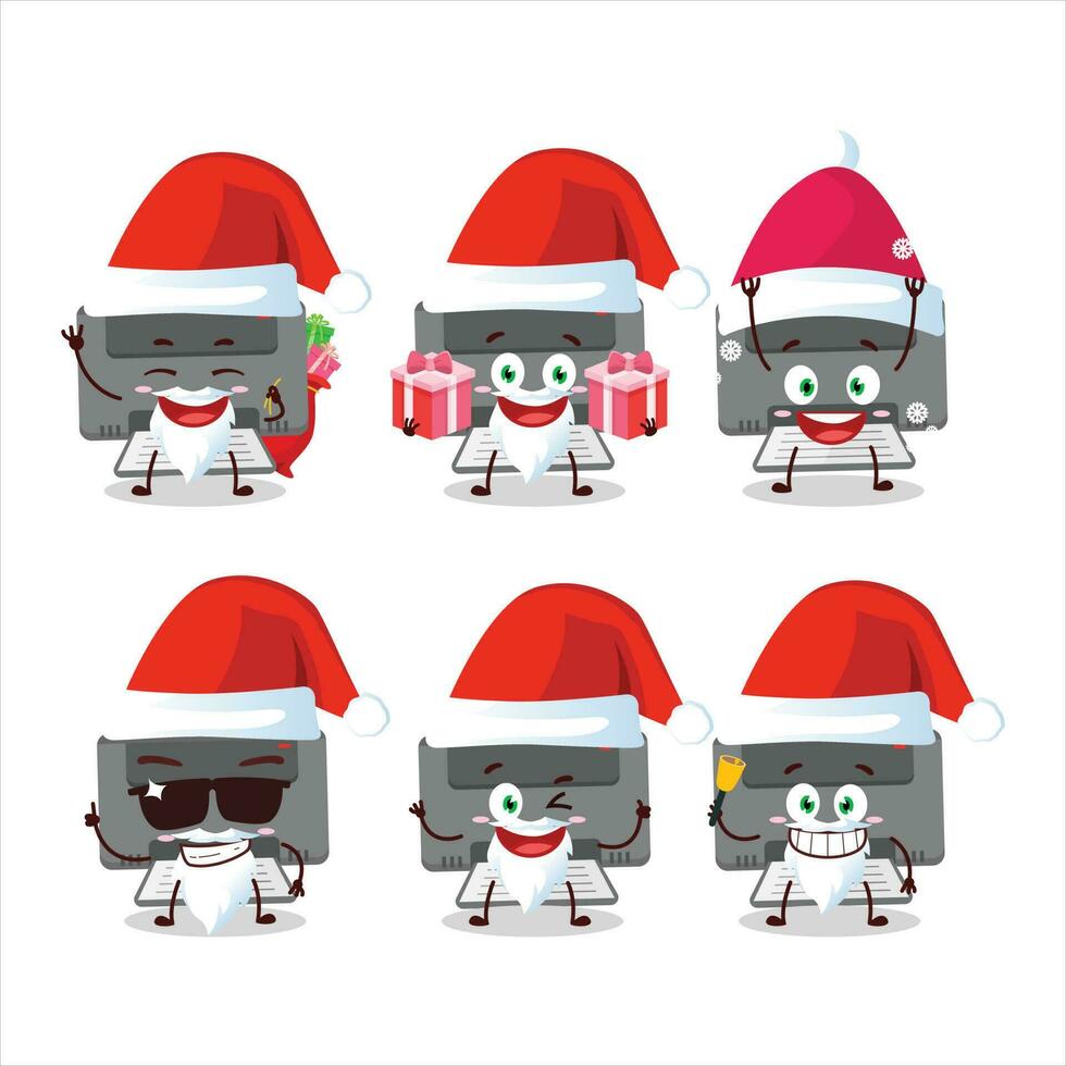 Santa Claus emoticons with printer cartoon character vector