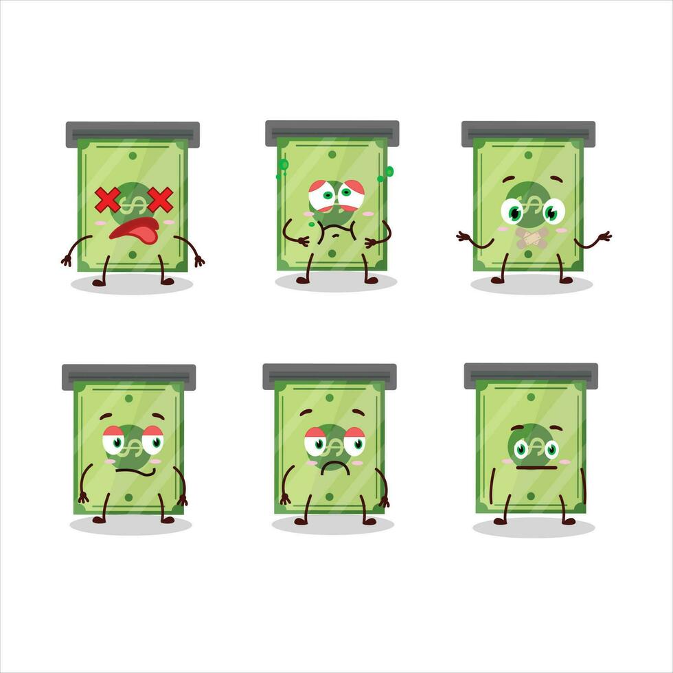 Money slot cartoon character with nope expression vector