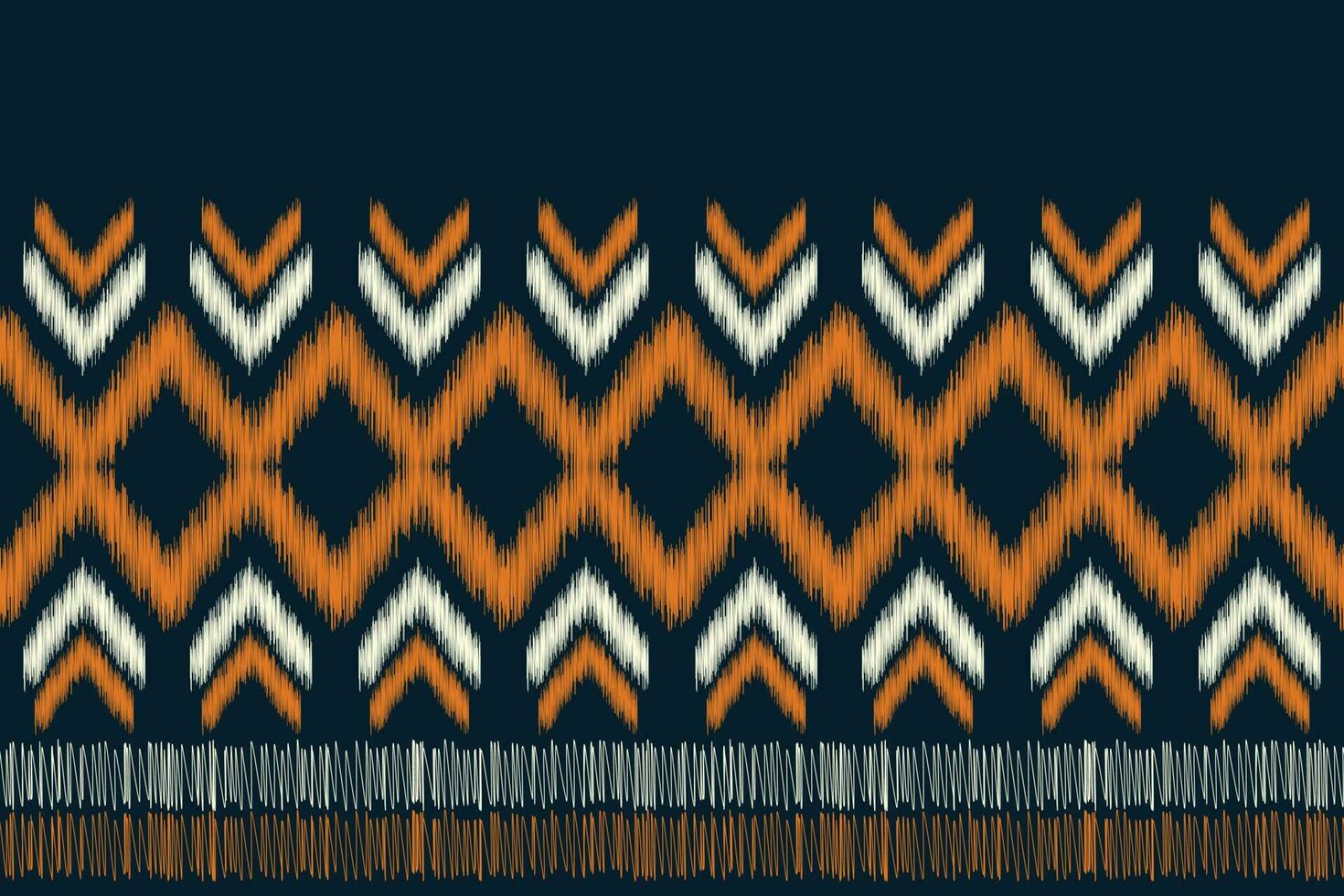 Ethnic Ikat fabric pattern geometric style.African Ikat embroidery Ethnic oriental pattern navy blue background. Abstract,vector,illustration.For texture,clothing,scraf,decoration,carpet,silk. vector