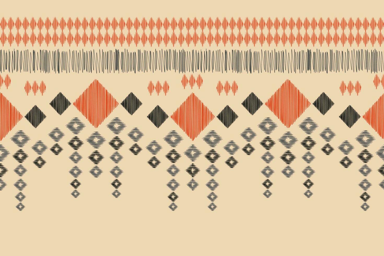 étnico ikat tela modelo geométrico estilo.africano ikat bordado étnico oriental modelo marrón crema antecedentes. resumen,vector,ilustración.para textura,ropa,scraf,decoración,alfombra,seda. vector