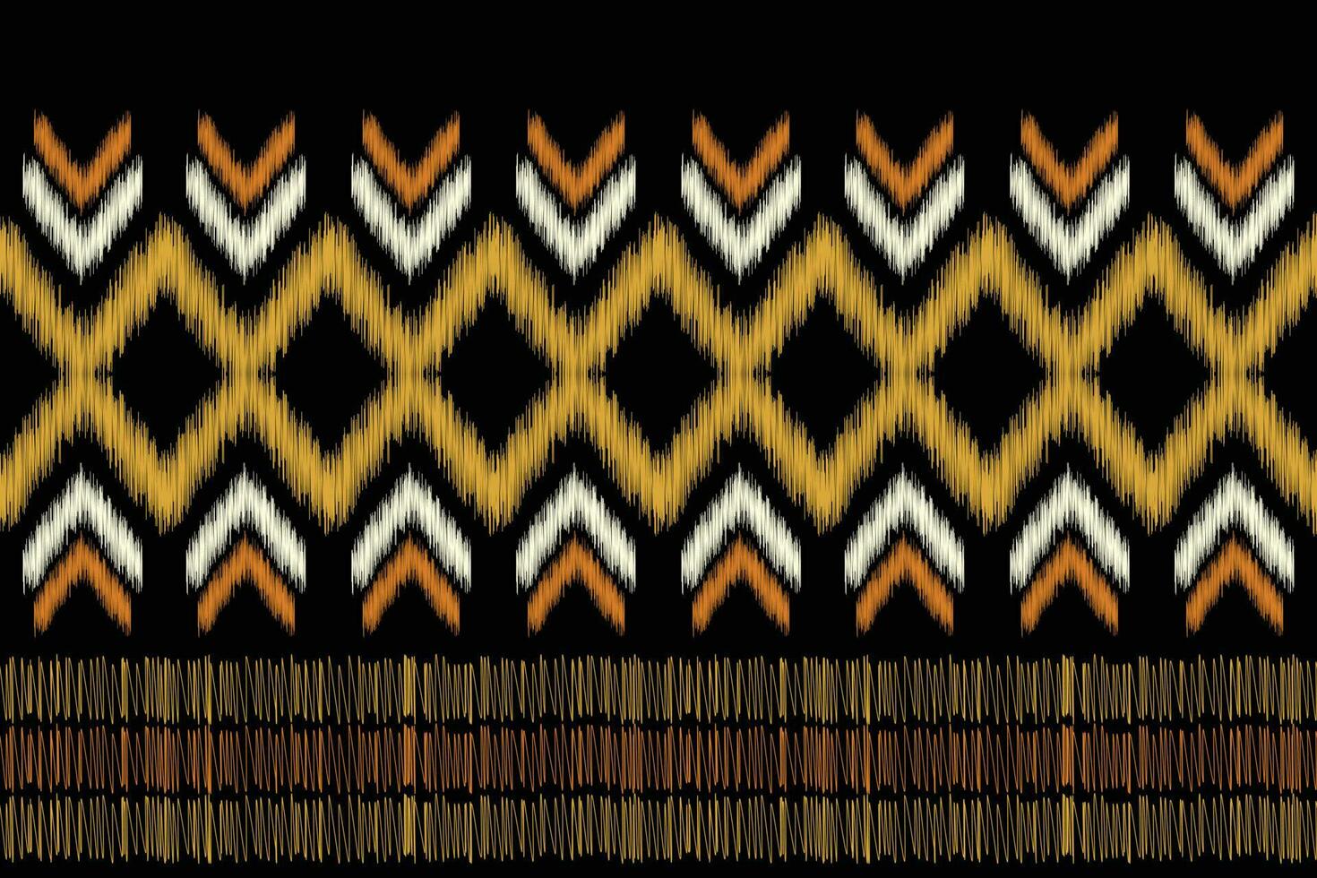 Ethnic Ikat fabric pattern geometric style.African Ikat embroidery Ethnic oriental pattern black background. Abstract,vector,illustration.For texture,clothing,scraf,decoration,carpet,silk. vector