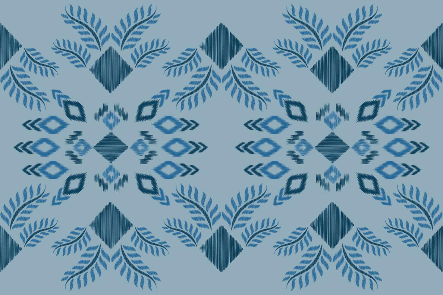 Ethnic Ikat fabric pattern geometric style.African Ikat embroidery Ethnic oriental pattern navy blue background. Abstract,vector,illustration.For texture,clothing,scraf,decoration,carpet,silk. vector