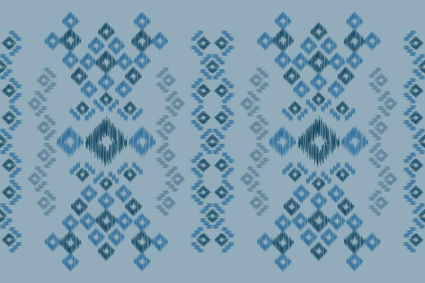 Ethnic Ikat fabric pattern geometric style.African Ikat embroidery Ethnic oriental pattern navy blue background. Abstract,vector,illustration.For texture,clothing,scraf,decoration,carpet,silk. vector