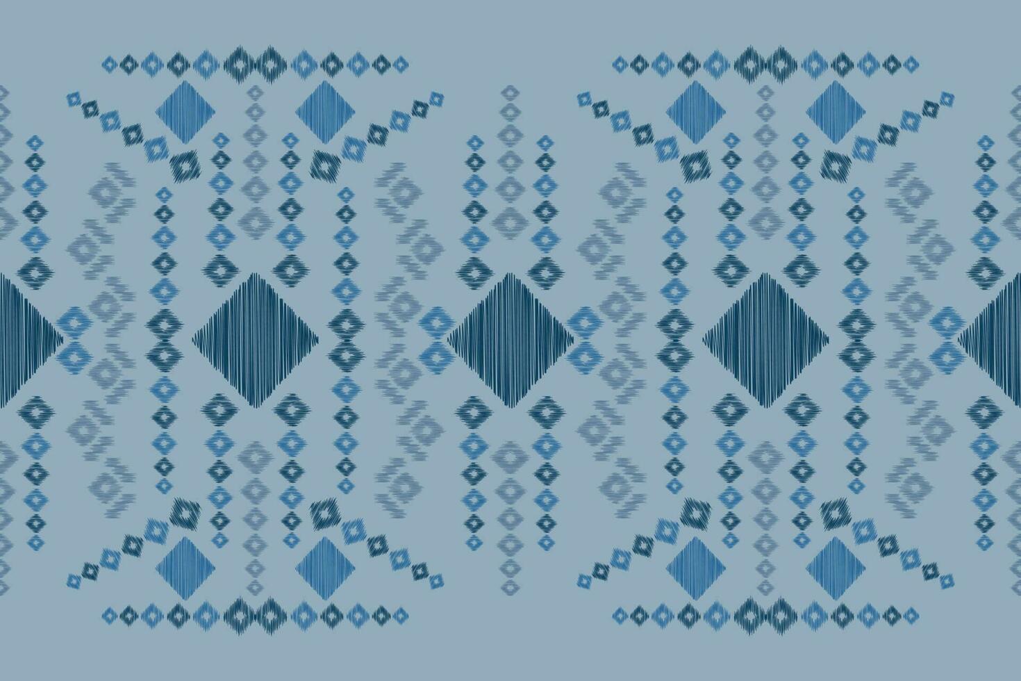 Ethnic Ikat fabric pattern geometric style.African Ikat embroidery Ethnic oriental pattern navy blue background. Abstract,vector,illustration.For texture,clothing,scraf,decoration,carpet,silk. vector