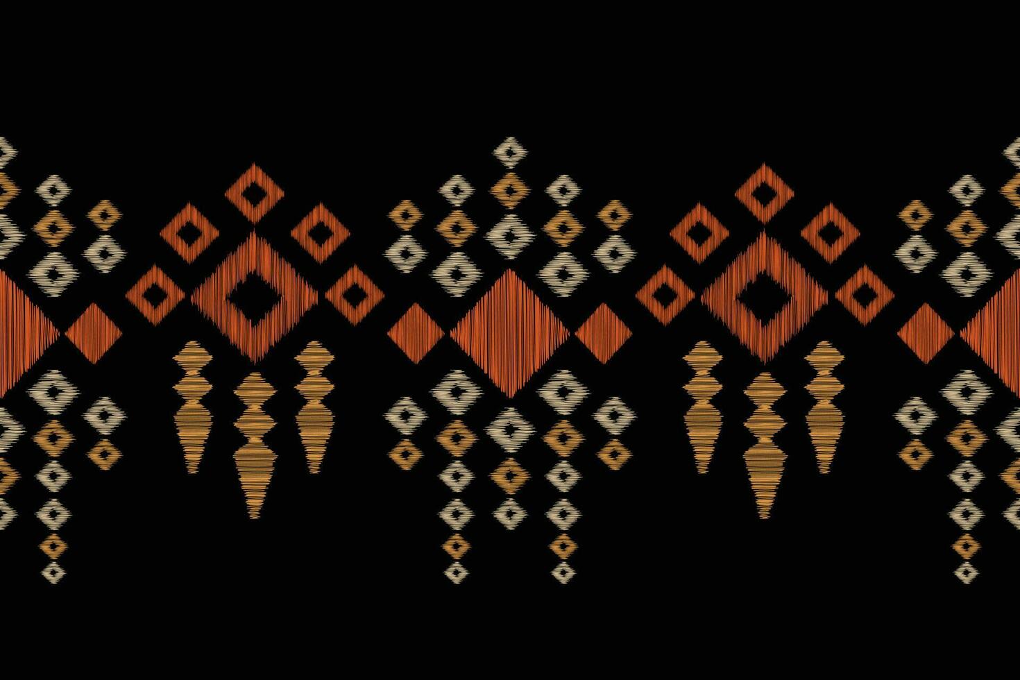 Ethnic Ikat fabric pattern geometric style.African Ikat embroidery Ethnic oriental pattern black background. Abstract,vector,illustration.For texture,clothing,scraf,decoration,carpet,silk. vector
