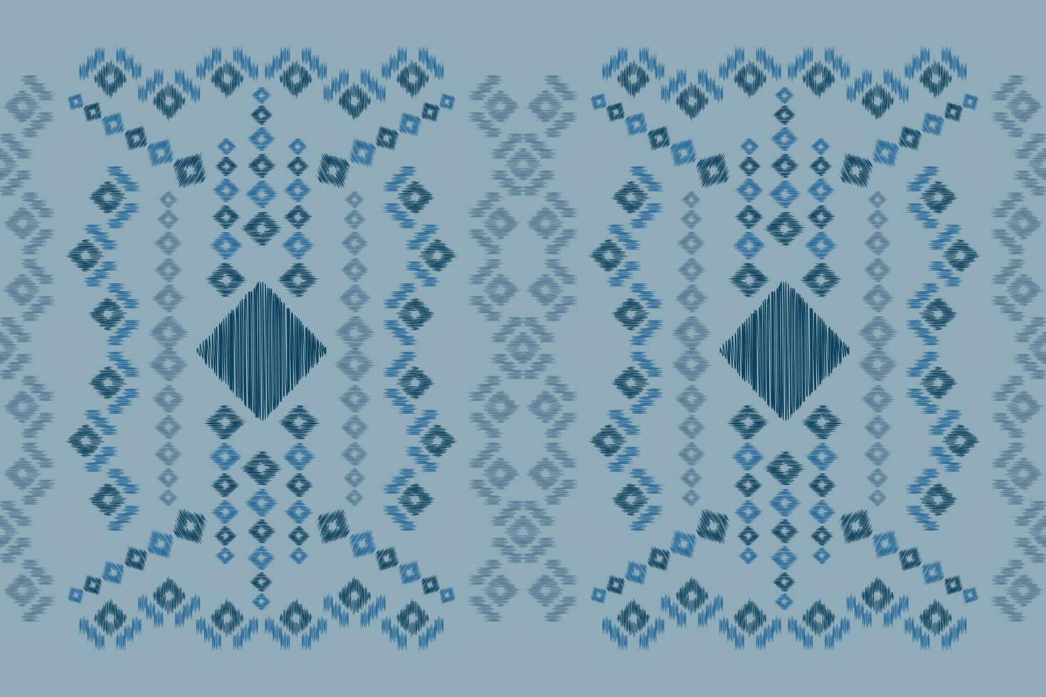 Ethnic Ikat fabric pattern geometric style.African Ikat embroidery Ethnic oriental pattern navy blue background. Abstract,vector,illustration.For texture,clothing,scraf,decoration,carpet,silk. vector