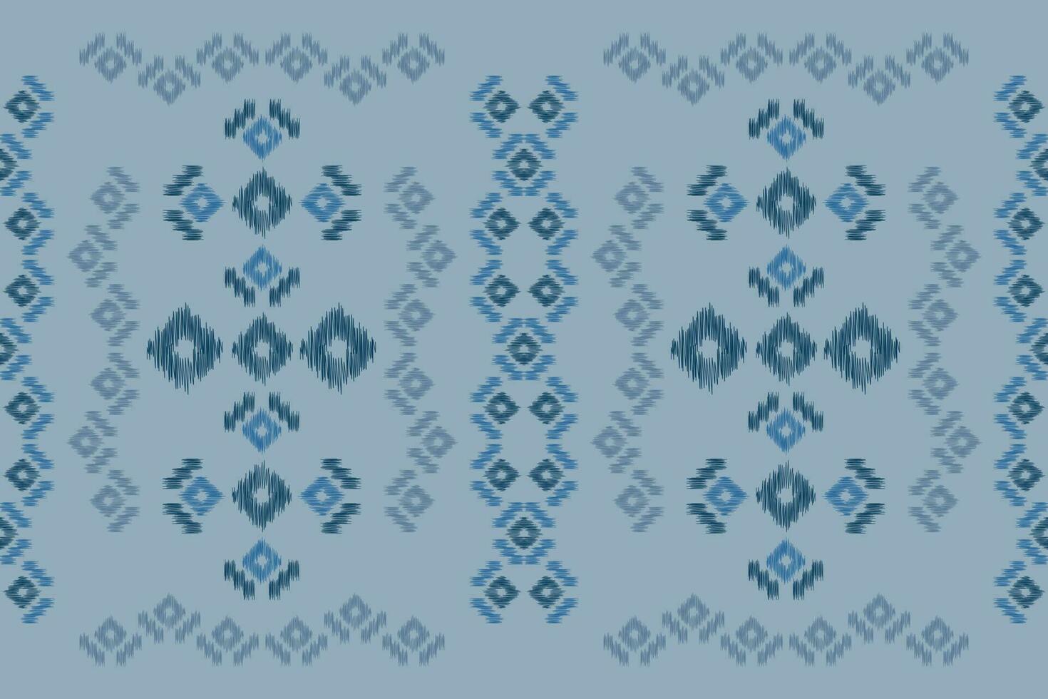 Ethnic Ikat fabric pattern geometric style.African Ikat embroidery Ethnic oriental pattern navy blue background. Abstract,vector,illustration.For texture,clothing,scraf,decoration,carpet,silk. vector