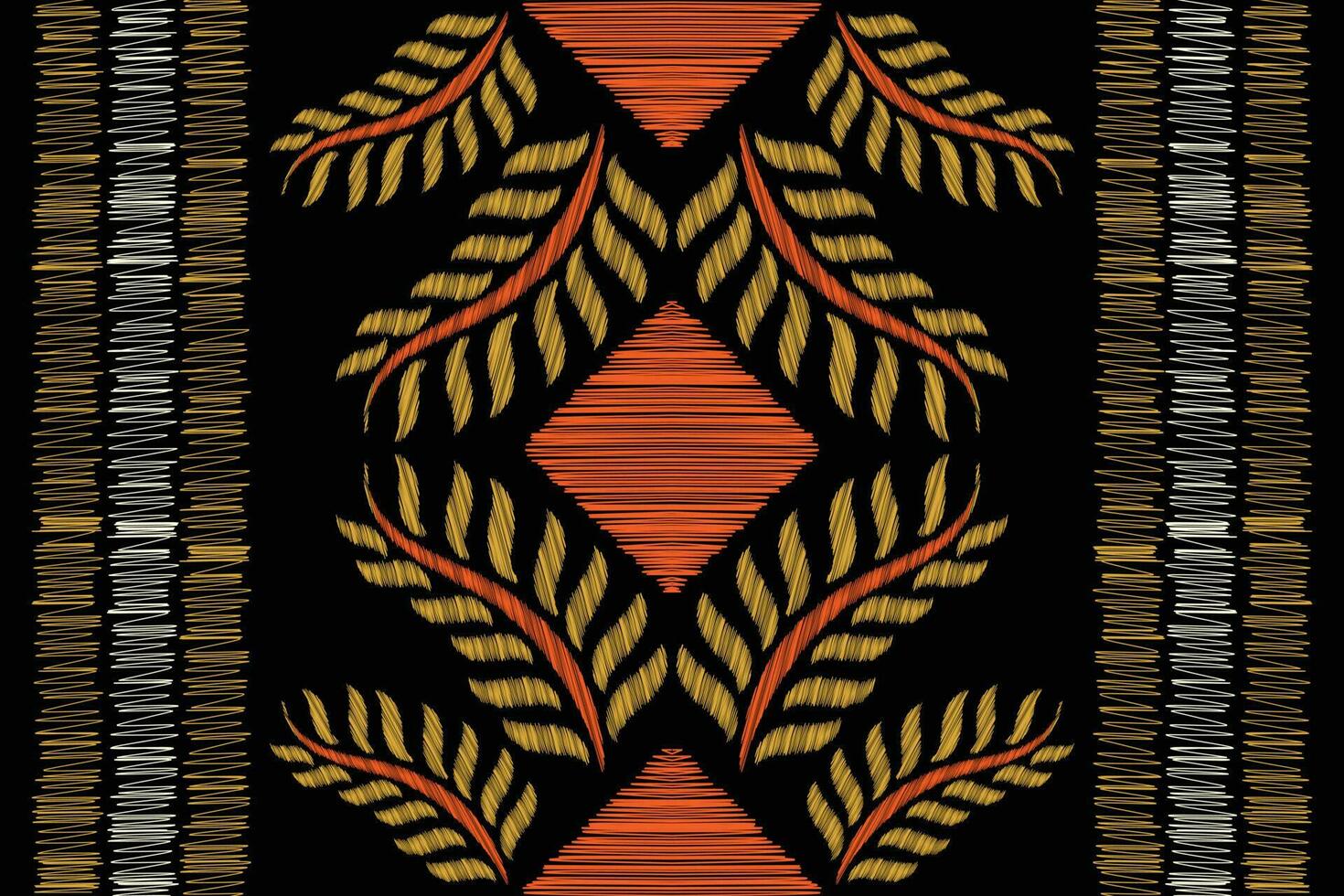 Ethnic Ikat fabric pattern geometric style.African Ikat embroidery Ethnic oriental pattern black background. Abstract,vector,illustration.For texture,clothing,scraf,decoration,carpet,silk. vector