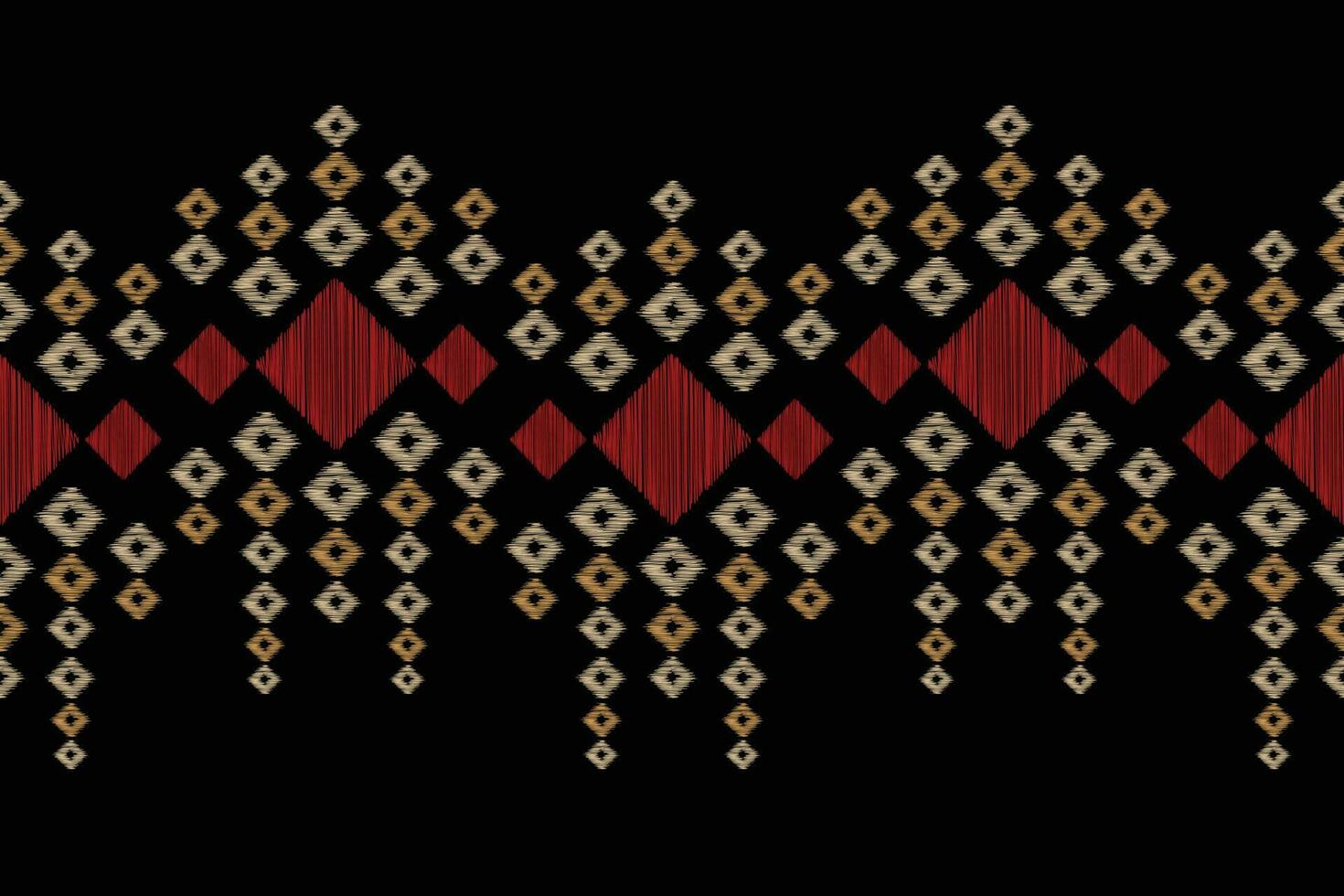Ethnic Ikat fabric pattern geometric style.African Ikat embroidery Ethnic oriental pattern black background. Abstract,vector,illustration.For texture,clothing,scraf,decoration,carpet,silk. vector