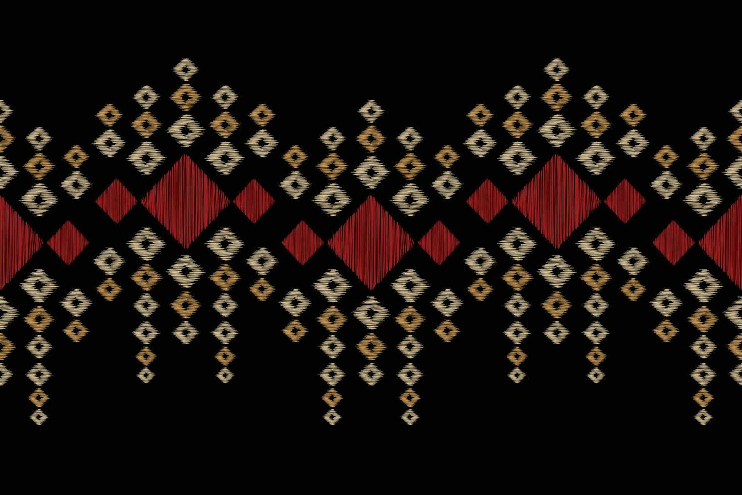 Ethnic Ikat fabric pattern geometric style.African Ikat embroidery Ethnic oriental pattern black background. Abstract,vector,illustration.For texture,clothing,scraf,decoration,carpet,silk. vector