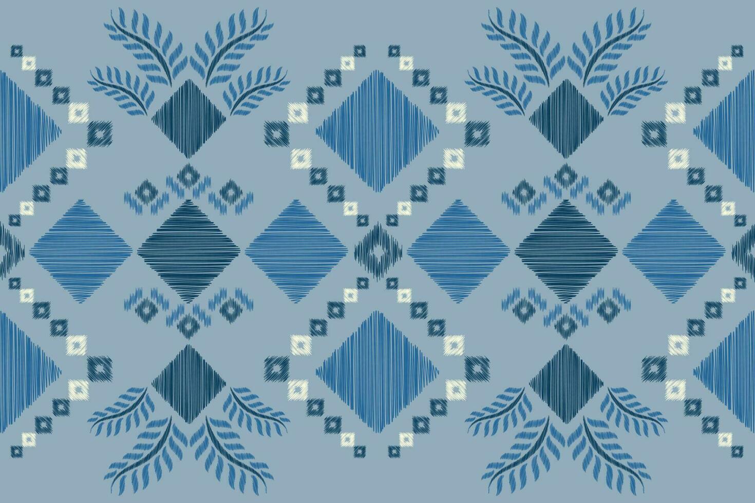 Ethnic Ikat fabric pattern geometric style.African Ikat embroidery Ethnic oriental pattern navy blue background. Abstract,vector,illustration.For texture,clothing,scraf,decoration,carpet,silk. vector