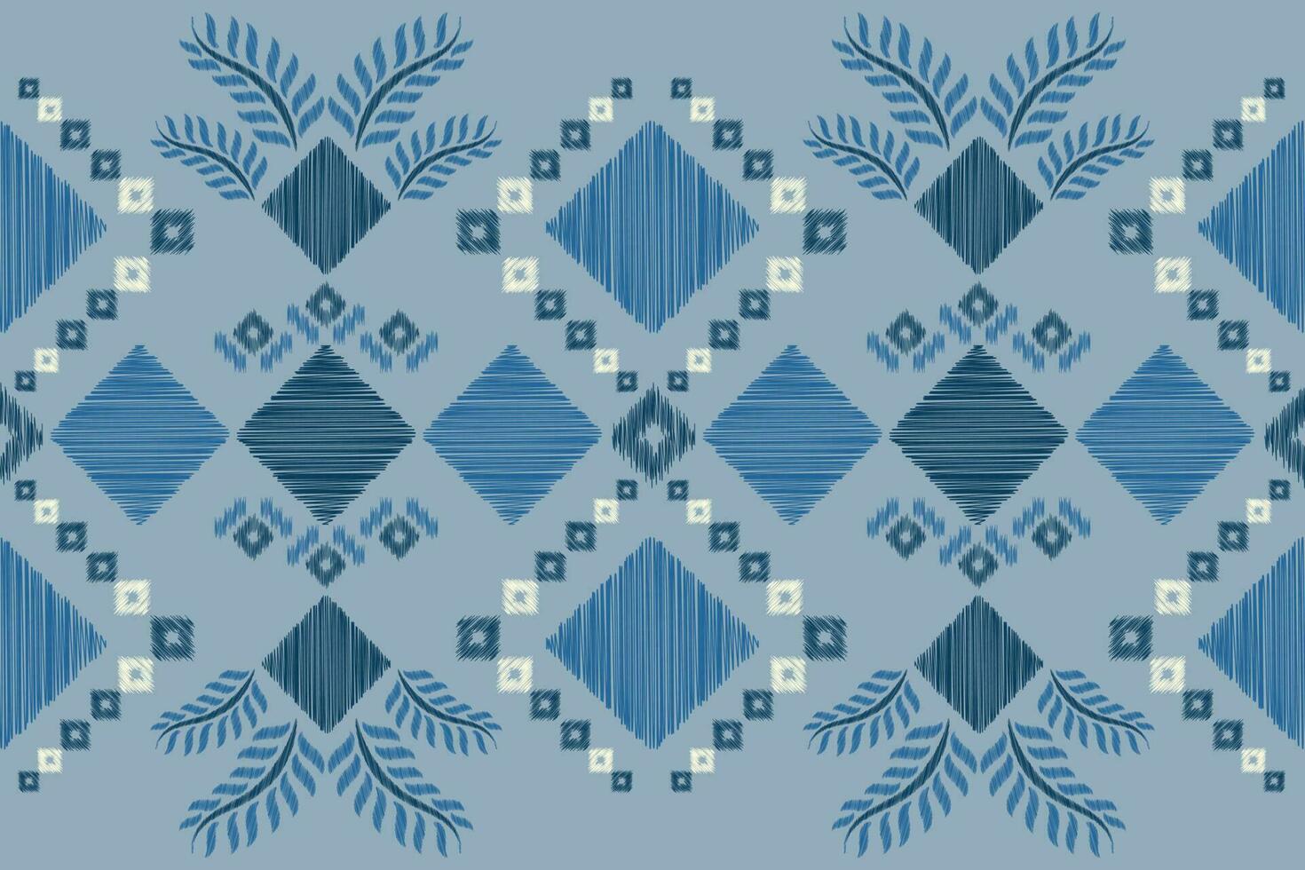 Ethnic Ikat fabric pattern geometric style.African Ikat embroidery Ethnic oriental pattern navy blue background. Abstract,vector,illustration.For texture,clothing,scraf,decoration,carpet,silk. vector