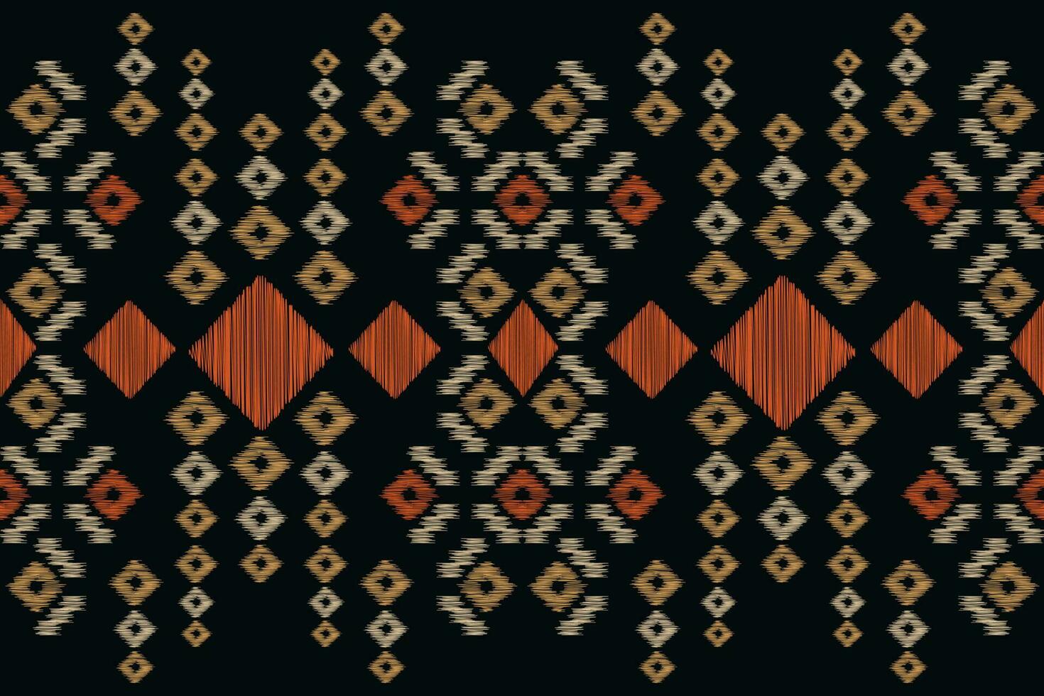 Ethnic Ikat fabric pattern geometric style.African Ikat embroidery Ethnic oriental pattern black background. Abstract,vector,illustration.For texture,clothing,scraf,decoration,carpet,silk. vector