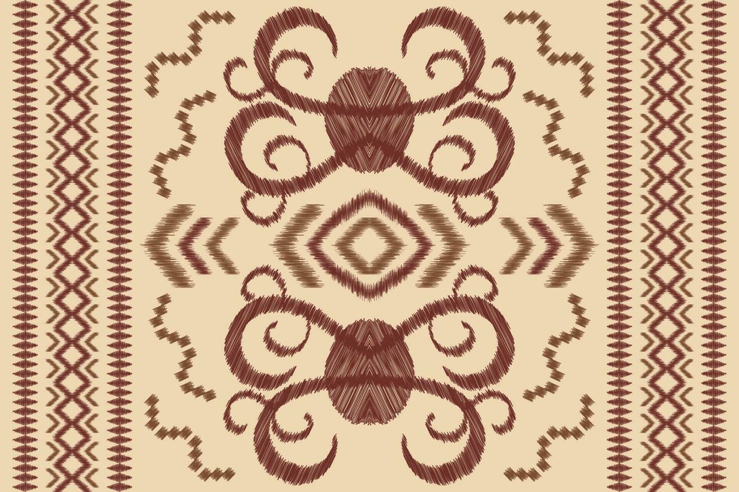 étnico ikat tela modelo geométrico estilo.africano ikat bordado étnico oriental modelo marrón crema antecedentes. resumen,vector,ilustración.para textura,ropa,scraf,decoración,alfombra,seda. vector