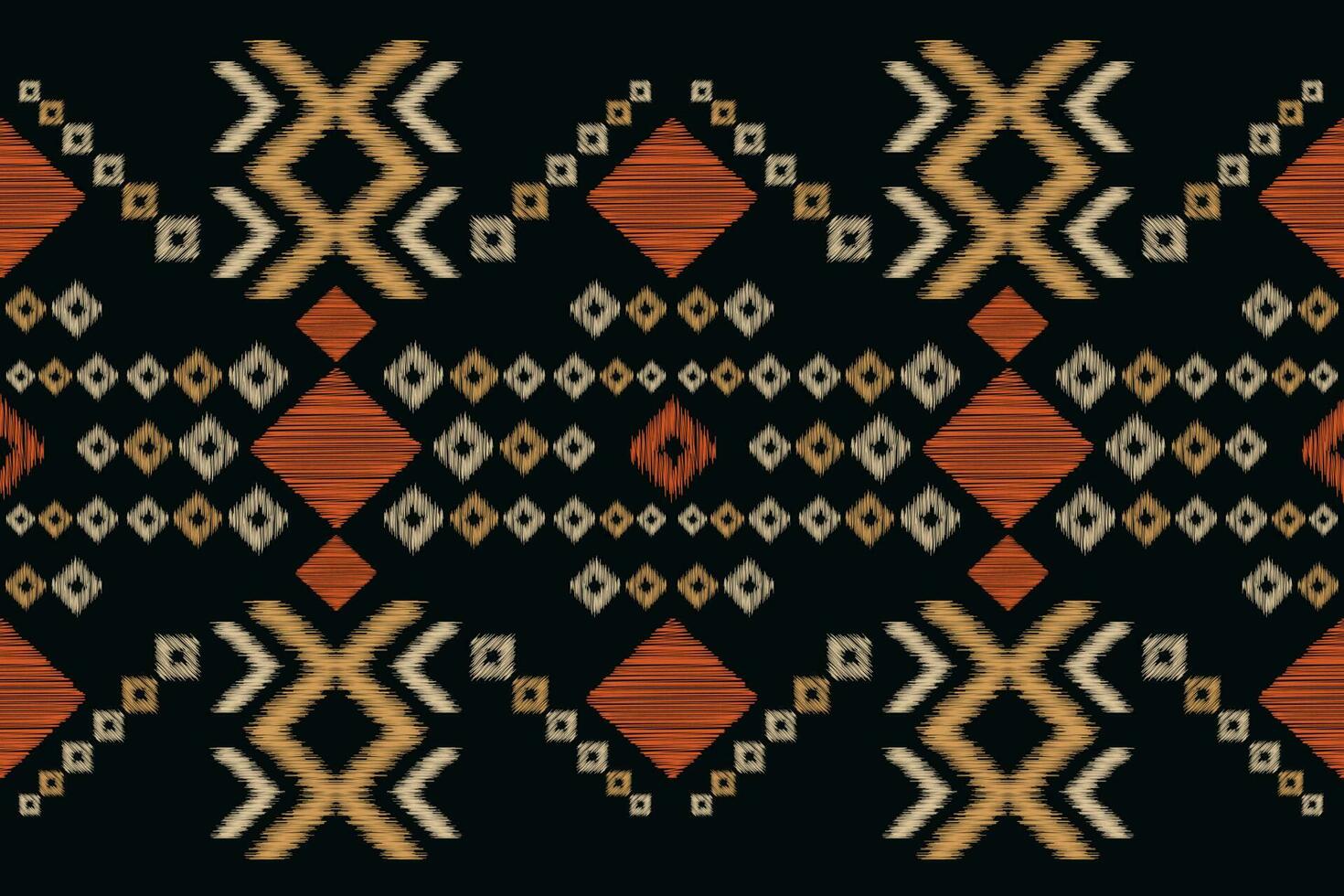 Ethnic Ikat fabric pattern geometric style.African Ikat embroidery Ethnic oriental pattern black background. Abstract,vector,illustration.For texture,clothing,scraf,decoration,carpet,silk. vector