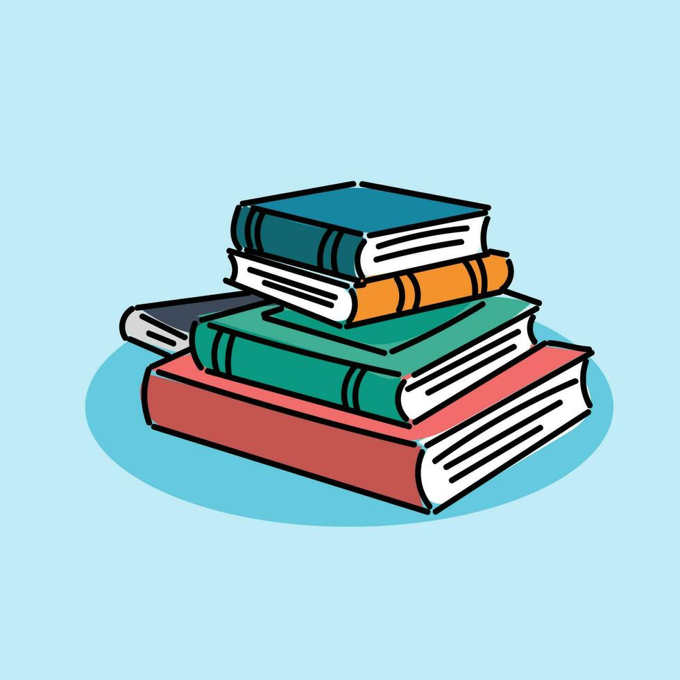 stack of books illustration vector design