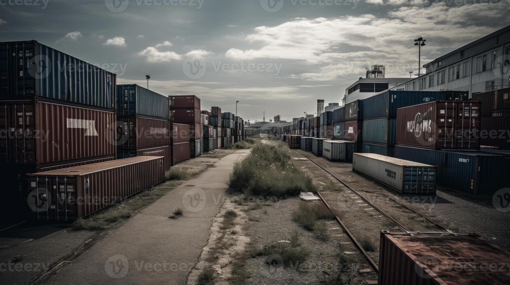 Container yard storage import export photo