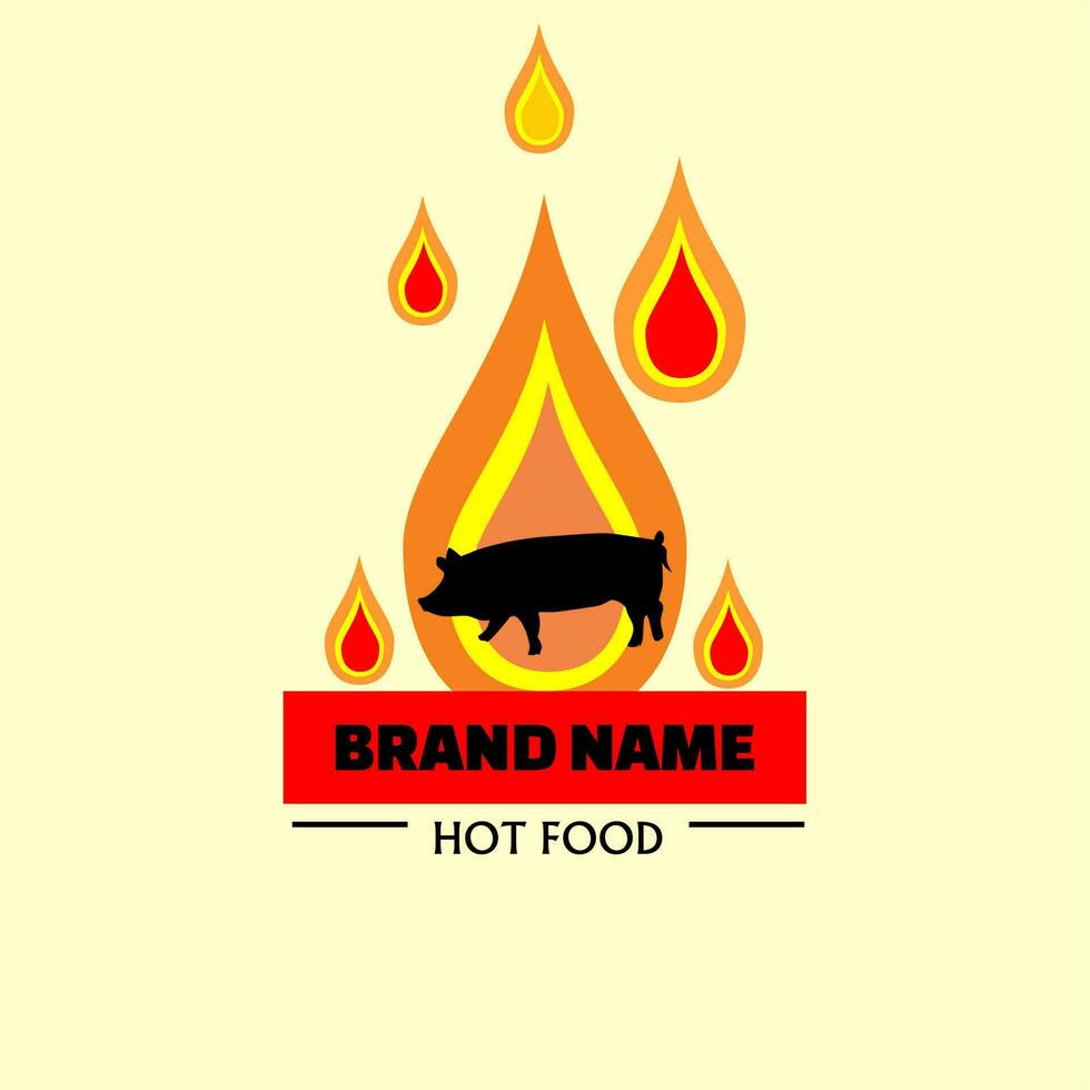 picante fuego Cerdo logo. Clásico caliente Cerdo fuego vector icono ilustración con fuego efecto adecuado para rápido comida restaurante icono y entonces en.vector ilustración