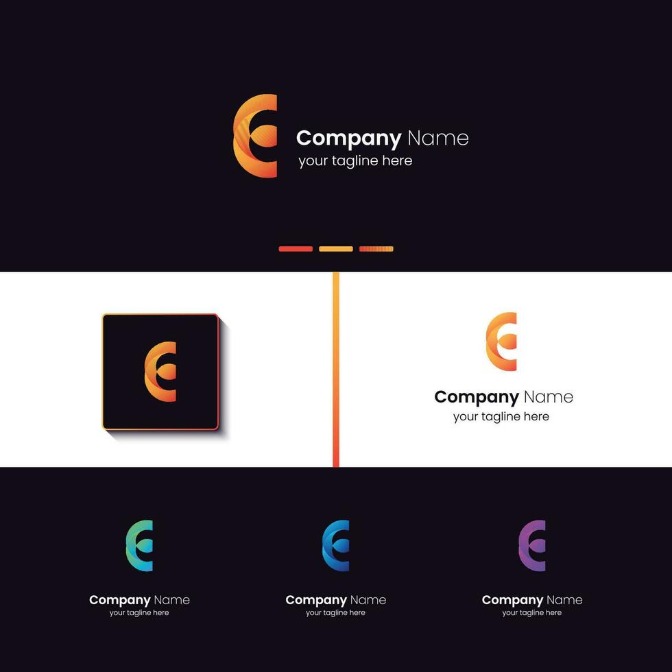 E typography logo, custom, creative, business, professional, typography, object, modern, minimal, symbol, vector
