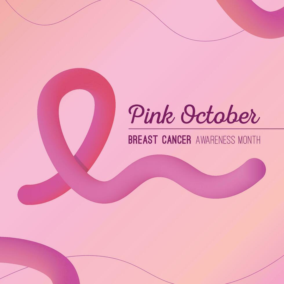 october rose breast cancer ribbon vector