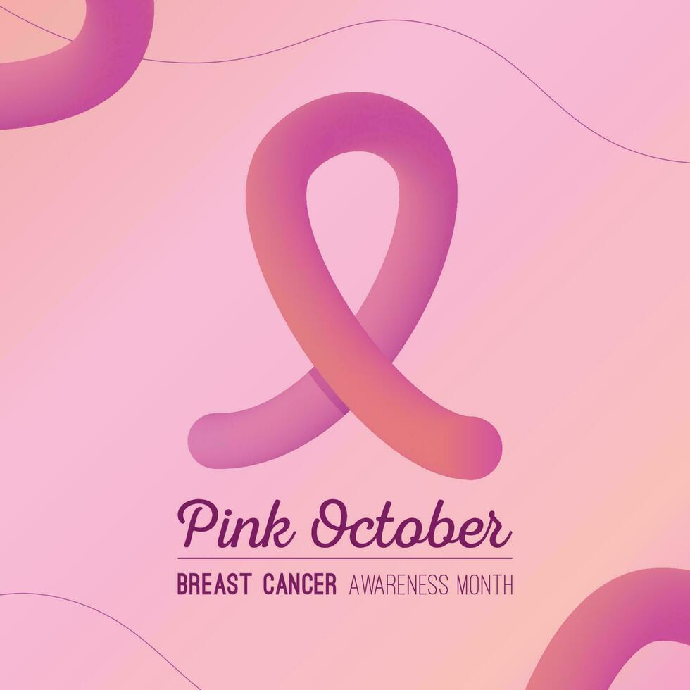 october rose breast cancer ribbon vector