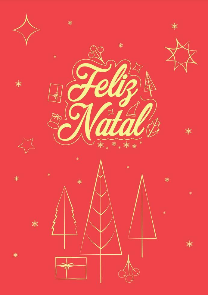 Feliz Natal minimal clean poster vector