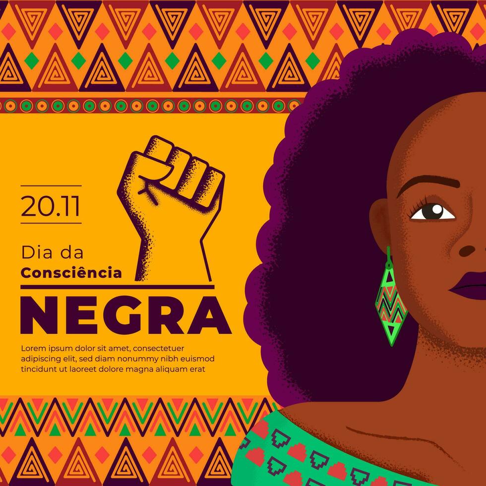 dia da conciencia negra enviar modelo negro mujer africano modelo antecedentes vector