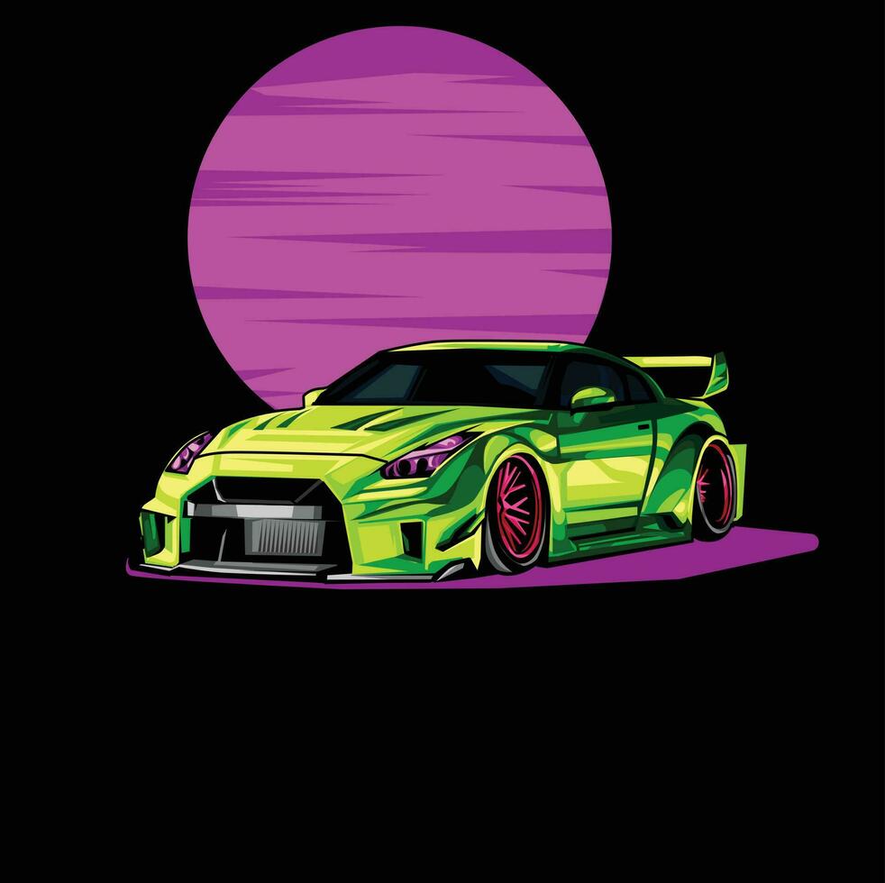 Luxury Sports Car Design Vector Green Color