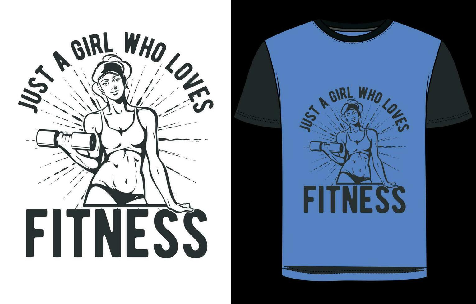 Fitness t-shirt design and fitness club vector