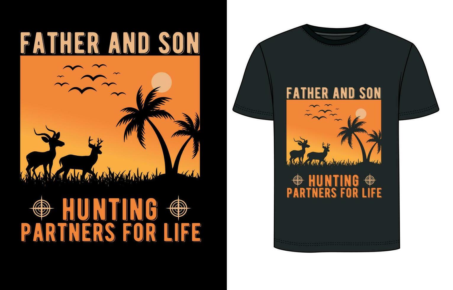 padre e hijo compañeros de caza de por vida vector