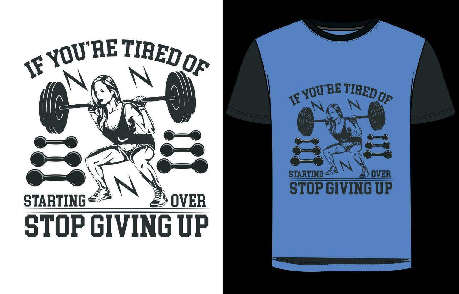 Fitness t-shirt design and fitness club vector