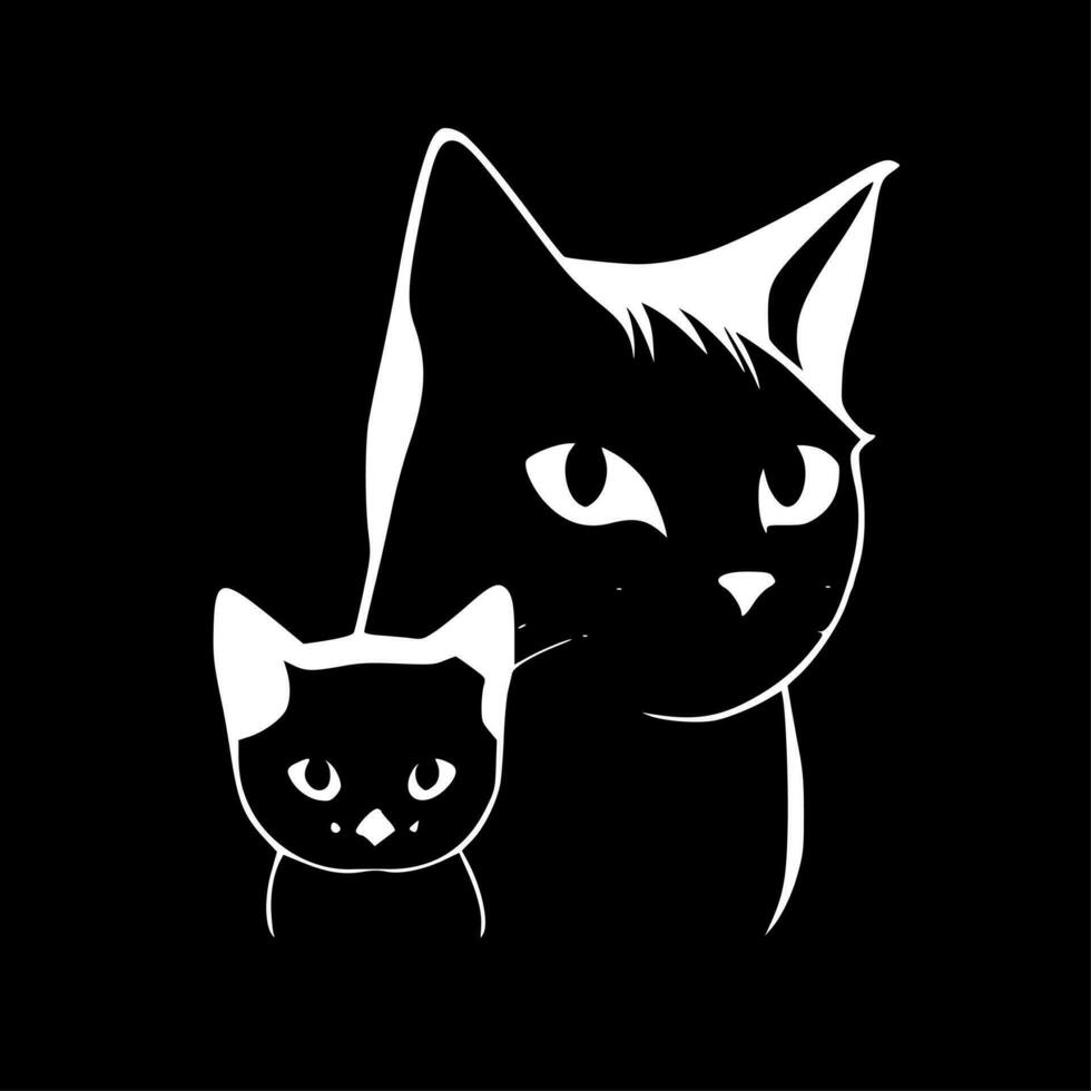 Cat Mom, Minimalist and Simple Silhouette - Vector illustration