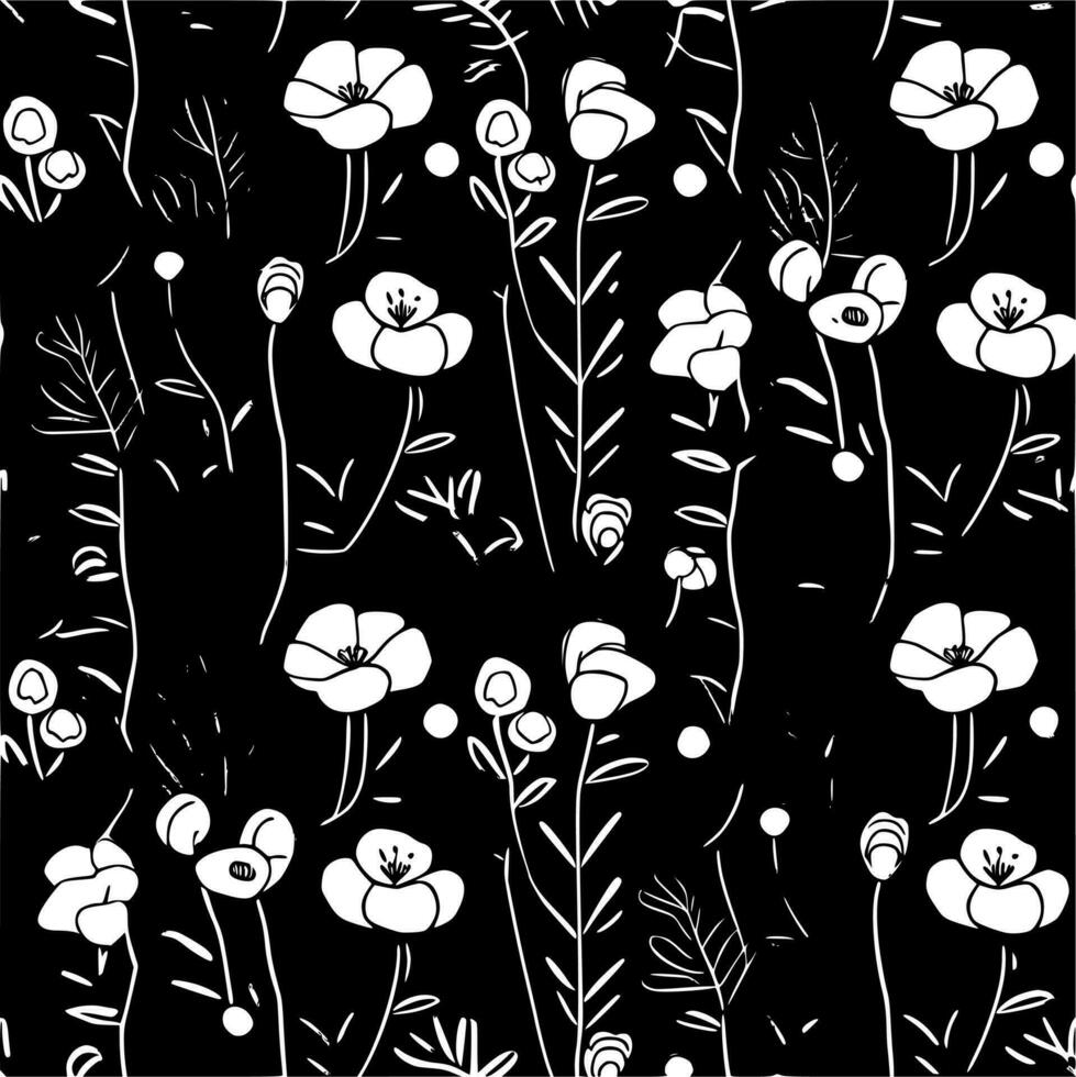 Seamless Pattern, Black and White Vector illustration