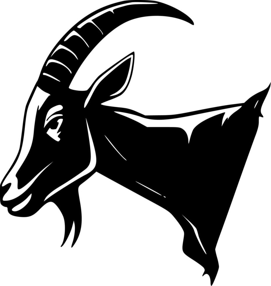 cabra - negro y blanco aislado icono - vector ilustración