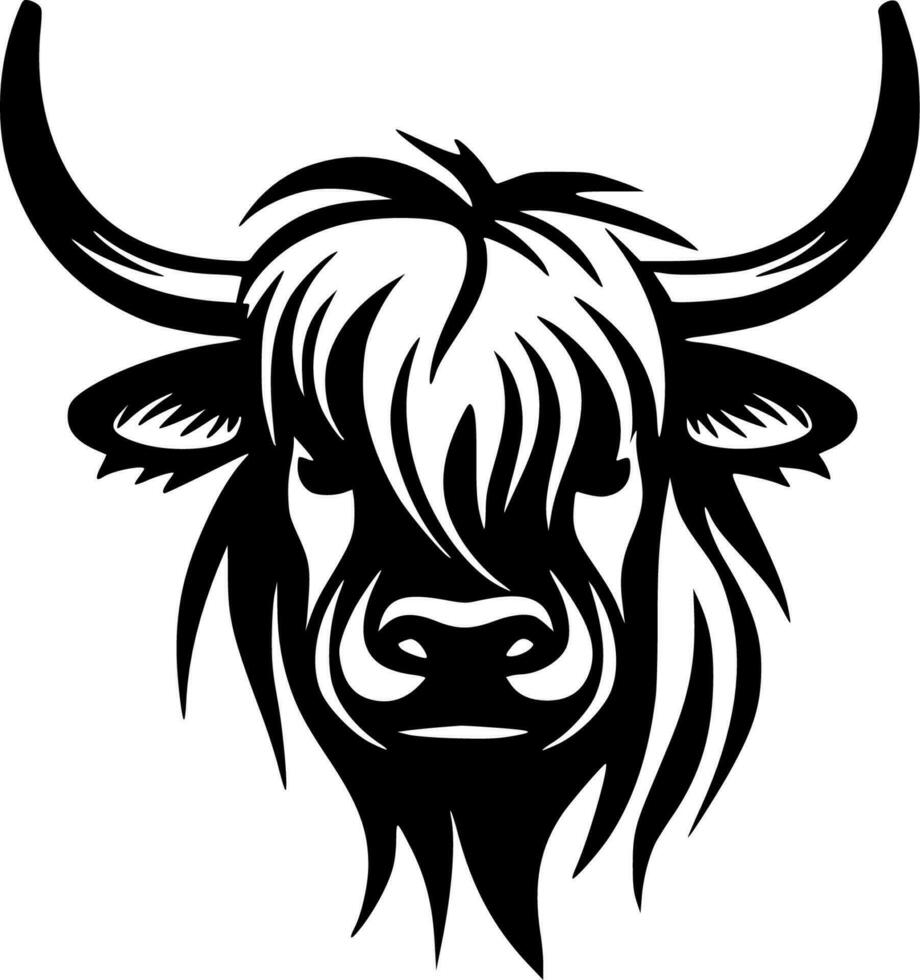 Highland Cow, Minimalist and Simple Silhouette - Vector illustration