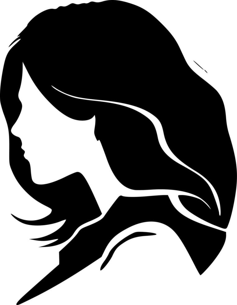 mujer - minimalista y plano logo - vector ilustración