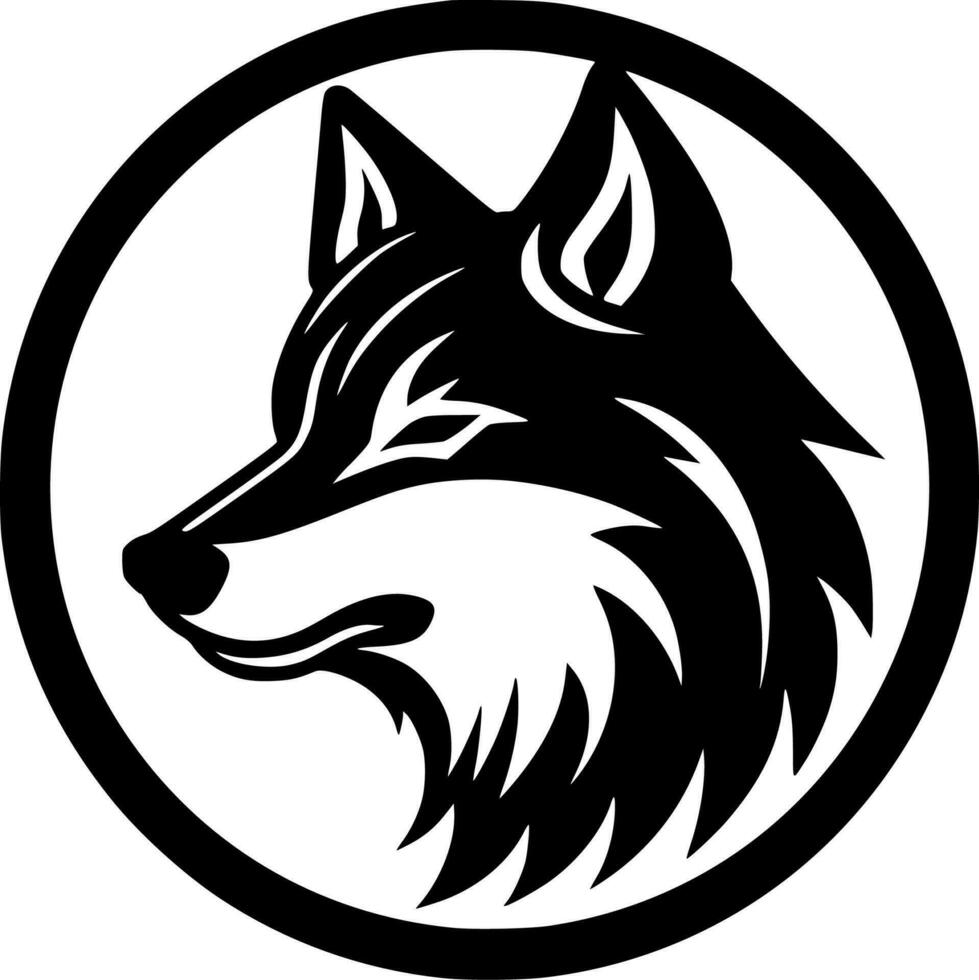 Wolf, Black and White Vector illustration 24140037 Vector Art at Vecteezy